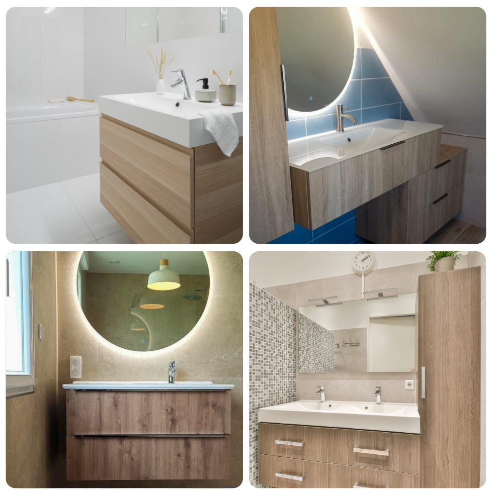 4 photos meubles salle de bain