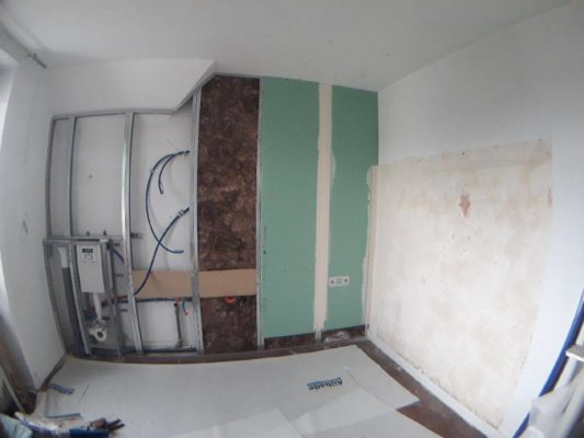 photo chantier transformer une chambre en salle de bains